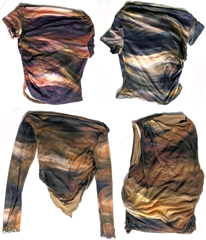 4 New Size XL Women's Asymmetrical Tops: 2&times; Tees, Long Sleeve Crop & Sleeveless