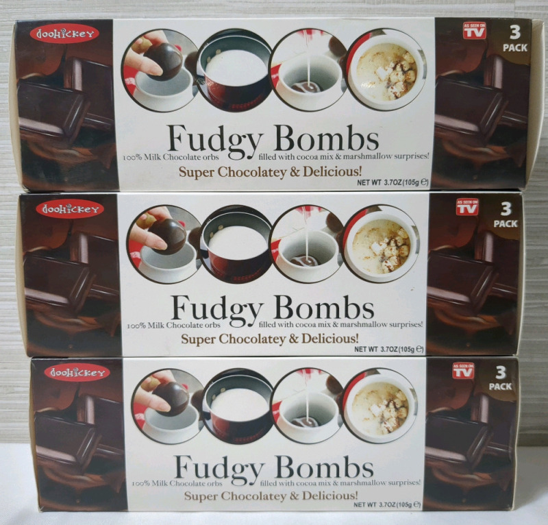 3 New Boxes dooHickey Fudgy Bombs Chocolate Milk Mix 3pc per box, 3.7 oz per box