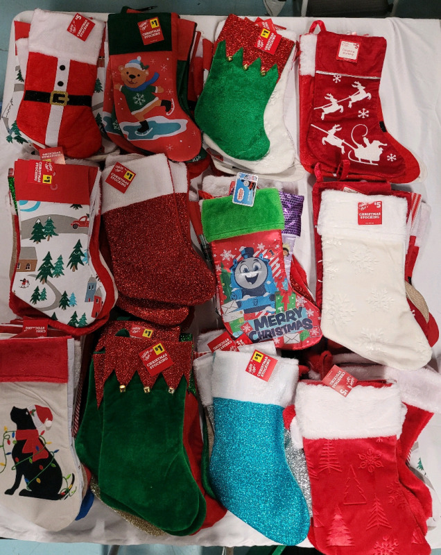[Vendor lot] 80+ Christmas Tree Stockings . Retail $100+