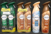 6 New Cans of Febreze Air Mist Air Fresheners | White Pine & Juniper Berry, Sea Salt Caramel & Maple And Serene Snowfall | 250g Each