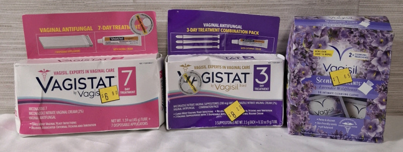2 New Vagistat By Vagisil (Net WT 45g approx.) & Vagisil Scented Wipes (7.3" X 5") | Earliest BB- 11/2025