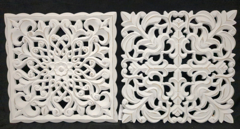 2 New Wooden Indoor Wall Decor 16x16 inches