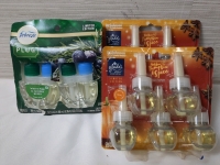 3 New Packs Glade and Febreze Air Freshener Refills 0.67 to 0.87 fl oz per