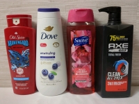 4 New Bottles of Bodywash and Shampoo, Various Brands and Scents, 16 to 28 fl oz