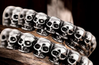 Skull Eternity Band Ring Size 7 and 10 Rach with 16 plus Detailed Skulls
