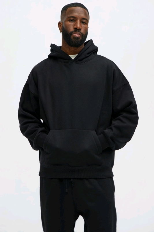 New Large Mens Nova Men Tyson Oversized Heavyweight Hoodie Black Retails Over $66