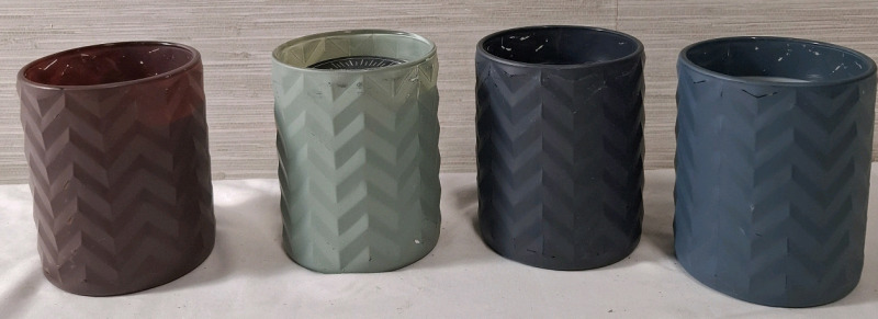 4 New Mosaic Scented Candles | Height - 5" Each