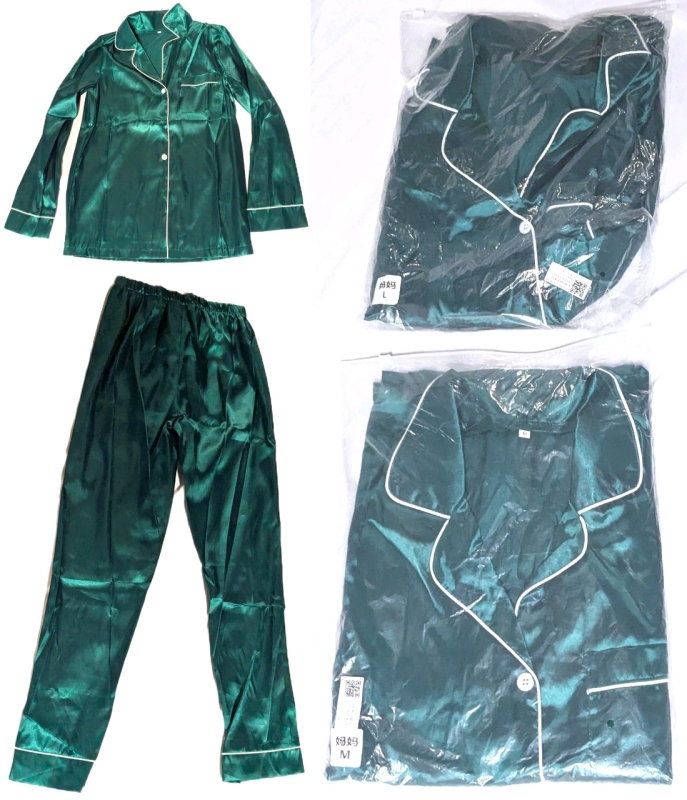 3 New Sizes S, M & Large Unisex Silky Feel 2-Piece Pajama Sets