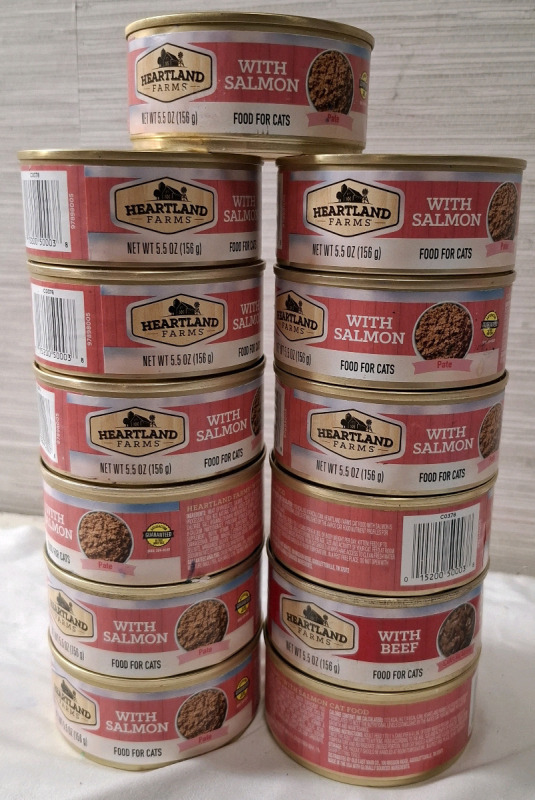 13 New Heartland Farms Food For Cats Cans | Net WT 156g Each | BB 11 Nov 2027