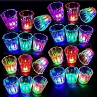New Set of 24 Liquid-Activated 2oz Light-Up Shot Glasses (Each Also Has A Button On Bottom to Activate)