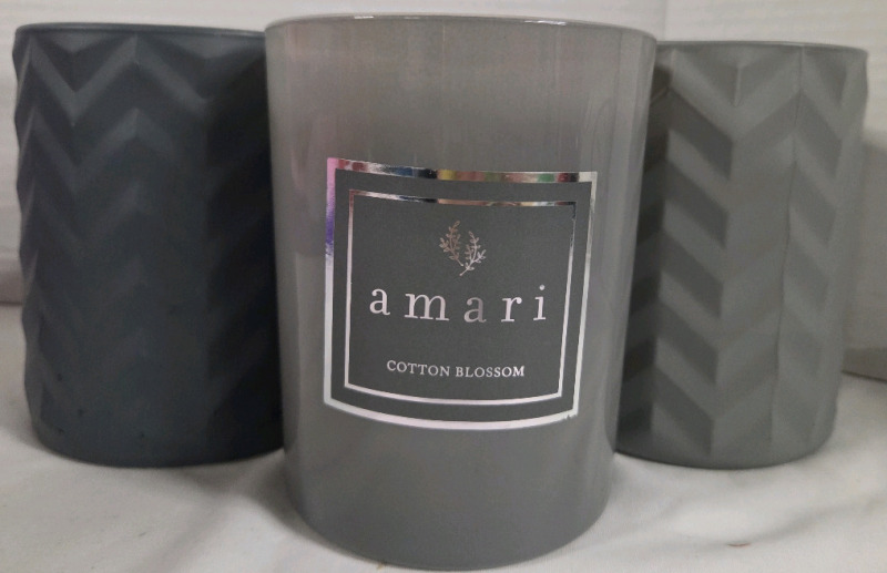 3 New | Variety Scented Candles | (1) 503g Cotton Blossom, (1) 480g Silver Birch & (1) 480g White Sage