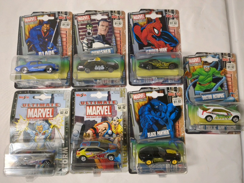 7 Vintage 2002 Marvel Die-Cast Car Collection In Sealed Pack