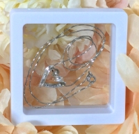 Dainty 925 Italy 18" Sterling Chain With Spring Ring Clasp & Stamped 925 Sterling Silver "I Love You Always Mom" Thailand Heart Pendant