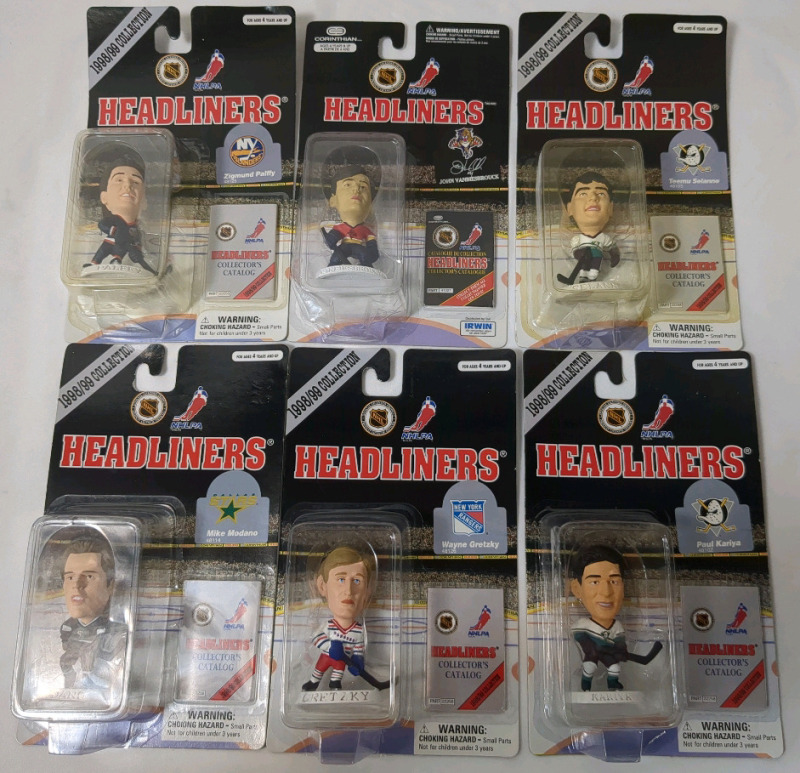 6 Vintage 1997/98/99 NHL / NHLPA Hockey Headliners Figues in Sealed Pack