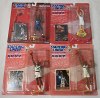 4 Vintage 1997/98 Starting Lineup NBA Figures in Sealed Pack