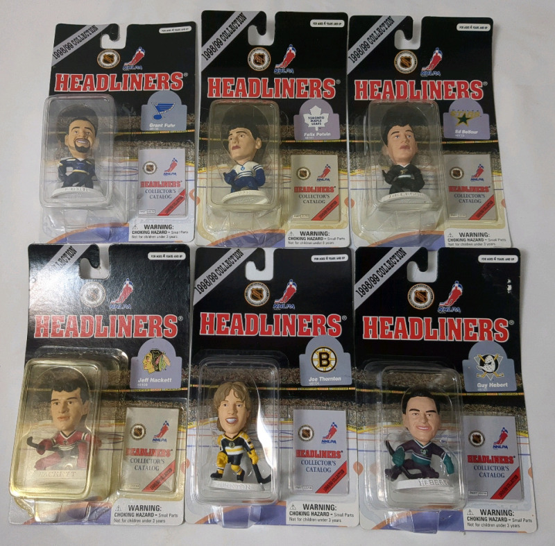 6 Vintage 1998/99 NHL / NHLPA Hockey Headliners Figues in Sealed Pack