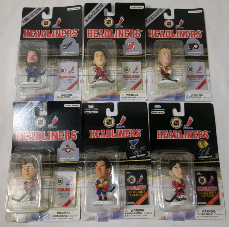6 Vintage 1997/98/99 NHL / NHLPA Hockey Headliners Figues in Sealed Pack
