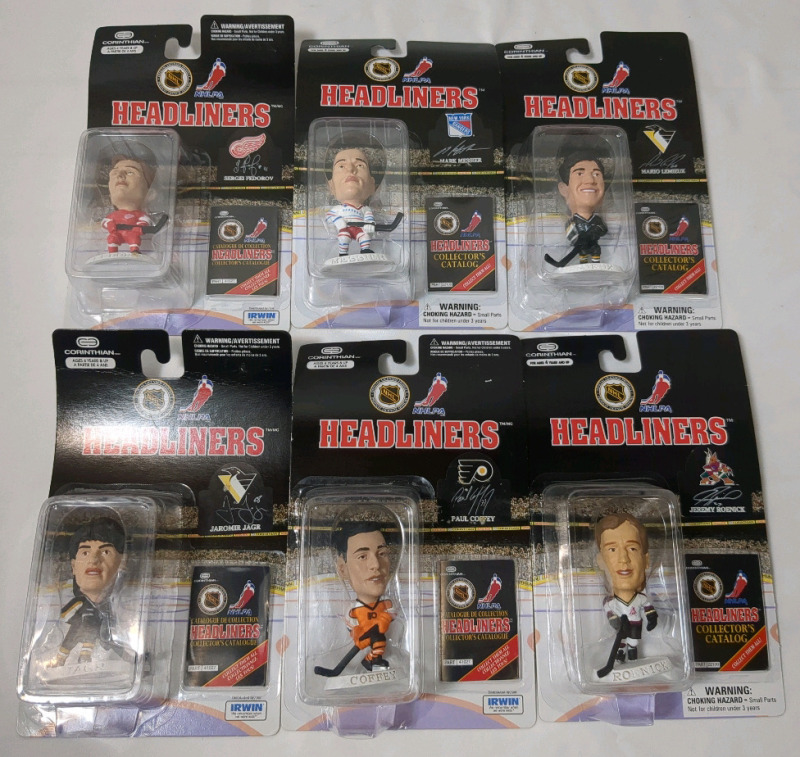6 Vintage 1997 NHL / NHLPA Hockey Headliners Figues in Sealed Pack