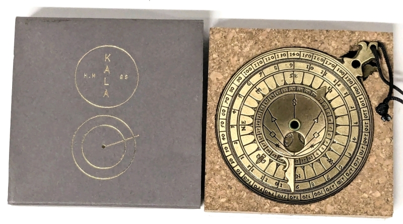 Gorgeous KALA Spain Brass Pocket Nocturnal & Tide Computer For Use In The Northern Hemisphere - 2.4" Diameter, With Original Box & Instructions