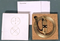 Beautiful KALA Spain Brass Pocket Sundial With Original Box And Instructions - 2.4" Diameter