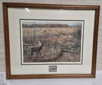 1995 Framed Print "Sensing Danger" by Paul Rankin with Stamp Signed & #'ed 2191/4950