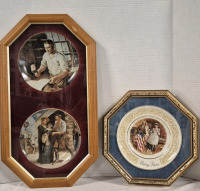 3 Framed Collectible Plates - Betsy Ross & John Deere