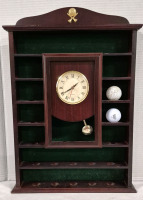 Golf Ball Display & Wall Clock - Working 14 by 19.75"