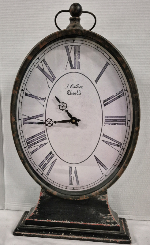 Modern to Look Rustic Table Clock - Working 22.25" Tall and 12" Wide
