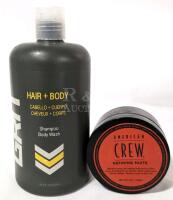 New GRIT Hair & Body : Shampoo + Body 500ml & American Crew Defining Paste 85g