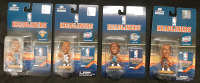 4 Vintage 1996 & 1997 NBA Basketball Corinthian Headliners Figures l Includes Knicks Larry Johnson, Rockets Charles Barkley, Pistons Grant Hill & Rockets Clyde Drexler | All Figures are Roughly 3" Tall