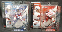 2 2001 NHL Hockey Mcfarlane's SportsPicks Figures | Includes Rangers Eric Lindros & Red Wings Brett Hull | Both Figures are Roughly 5&frac12;" Tall