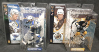 2 2001 NHL Hockey Mcfarlane's SportsPicks Figures | Includes Blues Chris Pronger & Bruins Joe Thornton | Both Figures are Roughly 5&frac12;" Tall