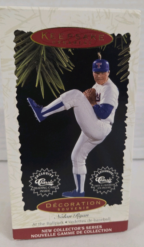 Vintage | 1996 Texas Rangers Nolan Ryan Hallmark "At the Ballpark" Series Figure 1 Ornament | Comes w/ Card