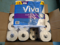 New Box Viva Towels Multi-Surface Cloth; 8 Packs in box, 3 Rolls per pack, 24 rollls total.