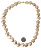 Gorgeous Vintage Tied Champagne Coin Pearl Necklace With Stamped 14K JS Oval Filigree Box Clasp - 18" Long - 2