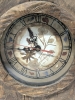 Neat Vintage Signed Handmade Porthole-Style Wood Wall Clock With Dried Pressed Flowers & 4-Leaf Clover - 14" &times; 14.75" Excluding Chain (As-Is, Currently Non-Functioning) - 2