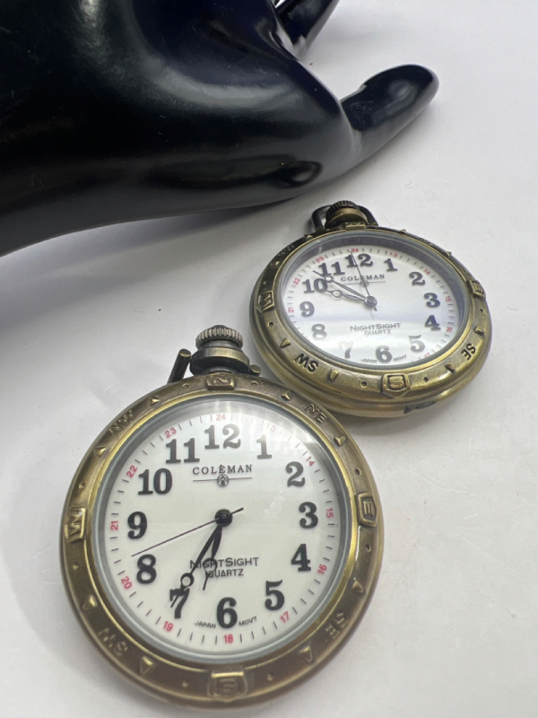 Two Coleman&rsquo;s Vintage Pocket Watches Japan signed Night Sight
