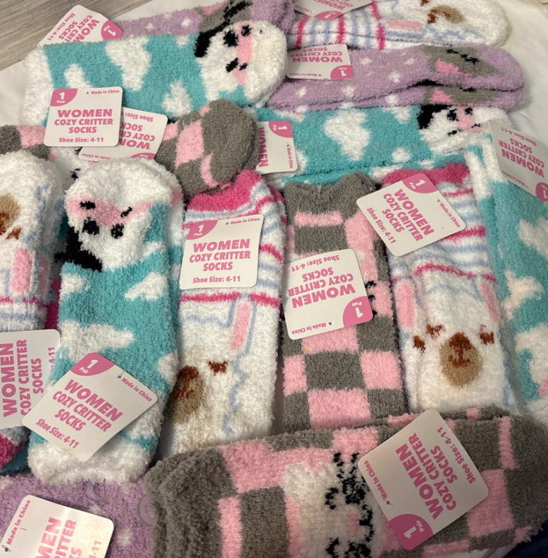 15 New Pairs of Women Cozy Critter Socks| Shoe Size 4-11