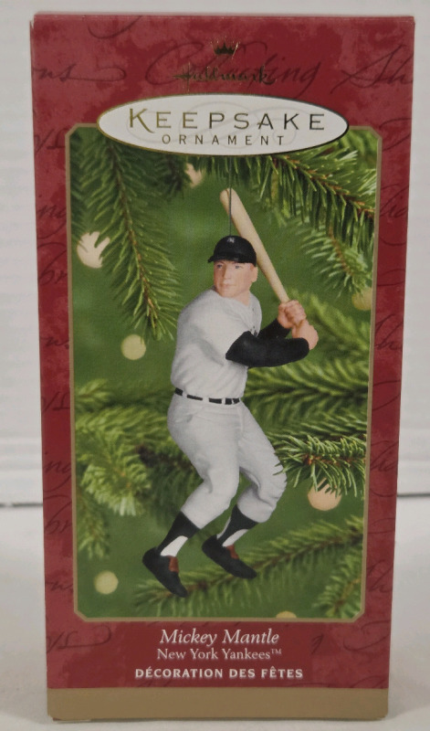 Vintage | 2001 NY Yankees Mickey Mantle Hallmark Ornament | Comes w/ Card