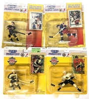 4 Vintage 1994-95 Kenner NHL NHLPA Hockey Starting Lineup : Pavel Bure, Mike Modano, Chris Chelios, Teemu Selane