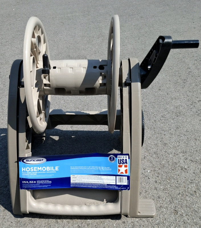 New Suncast 175ft/53m Capacity Hosemobile Garden Hose Reel Cart | Fold-down handle | Retails $100