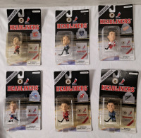 6 Vintage 1998/99 NHL Hockey Headliners : Theoren Fleury, Gretzky, Arnott, Yzerman, Blake & Oates | &lrm;In excellent, as-new condition | Healiner Heights- 3" approx.