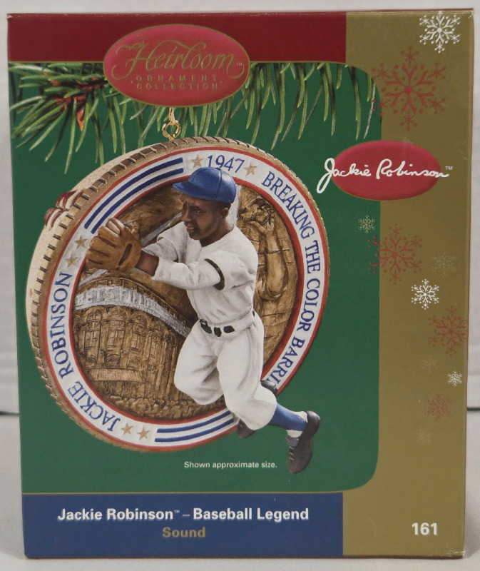Vintage | Carlton Cards Heirloom Ornament Collection Jackie Robinson Baseball Legend: Sound | Box Measures 6" x 5" x 5"