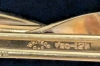 Gorgeous Older Vintage WHITE CO Stamped 1/20 12K GF Gold Filled Stick Bar Twist Brooch With Sapphire-Blue Coloured Stones - 2.5" Long - 4