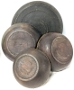9 Neat Vintage Wooden Bowls With Woven Rims - 6" - 14.5" Diameter - 5