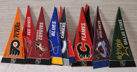 New 12+ NHL Hockey Teams Pennants | Measurements- 9" X 4"