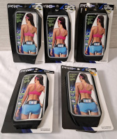 5 New Pro Strength Active Waistbands | Dual Pocket Storage | Fits Most Smartphones & other comparable Devices | Heights- 7.5" approx.