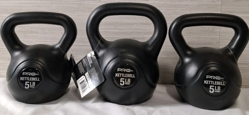 3 New Pro Strenght 5LB Kettlebells | Streghten Shoulder, Back, Legs & more