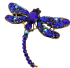 Sparkling Dragonfly Brooch with Royal Blue and AB Green Rhinestones<br/>Statement size Approximately 3.5 x 3 inch