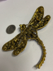 Sparkling Dragonfly Brooch with Royal Blue and AB Green Rhinestones<br/>Statement size Approximately 3.5 x 3 inch - 4